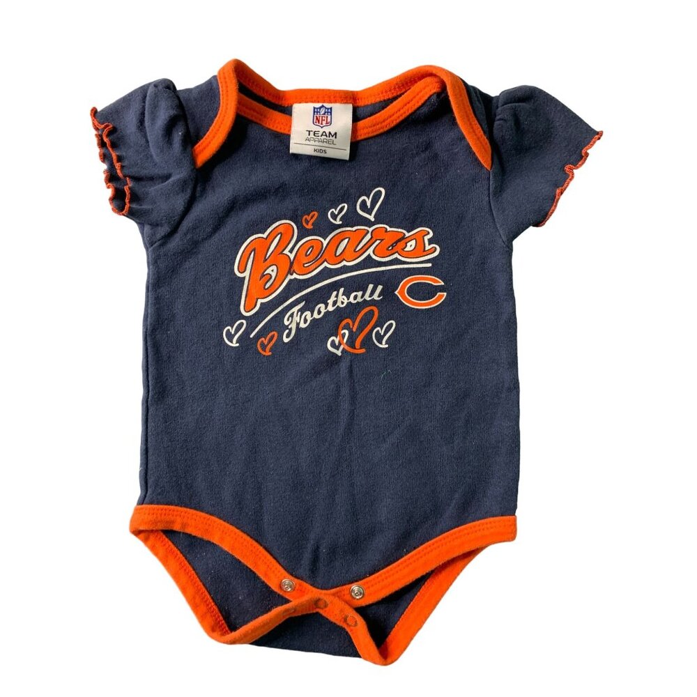 NFL Apparel Girls Infant Baby Size 6 9 Months Chicago Bears 1 Piece Bodysuit Rom
